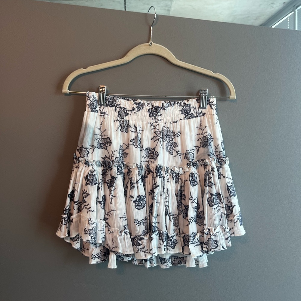 MISA Los Angeles Blue & White Mini Skirt